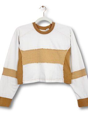 BDG colorblock cropped long sleeve top